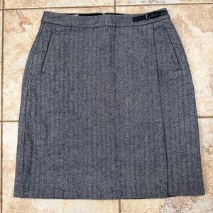 L.L. Bean Cotton Charcoal Pencil Skirt